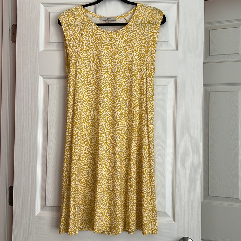 Mustard sleeveless Loft dress